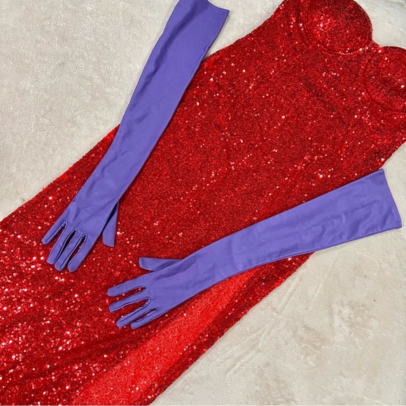 Jessica Rabbit Costume Dress with Gloves, Wig Included!!! - Picture 2 of 16
